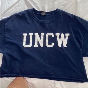 Navy UNCW cropped tshirt